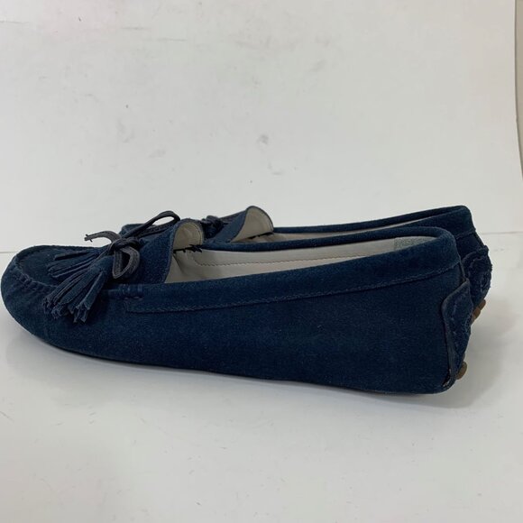 Patricia Green Blue Suede Tasseled Driving Moccasins Size 8 - Picture 5 of 10
